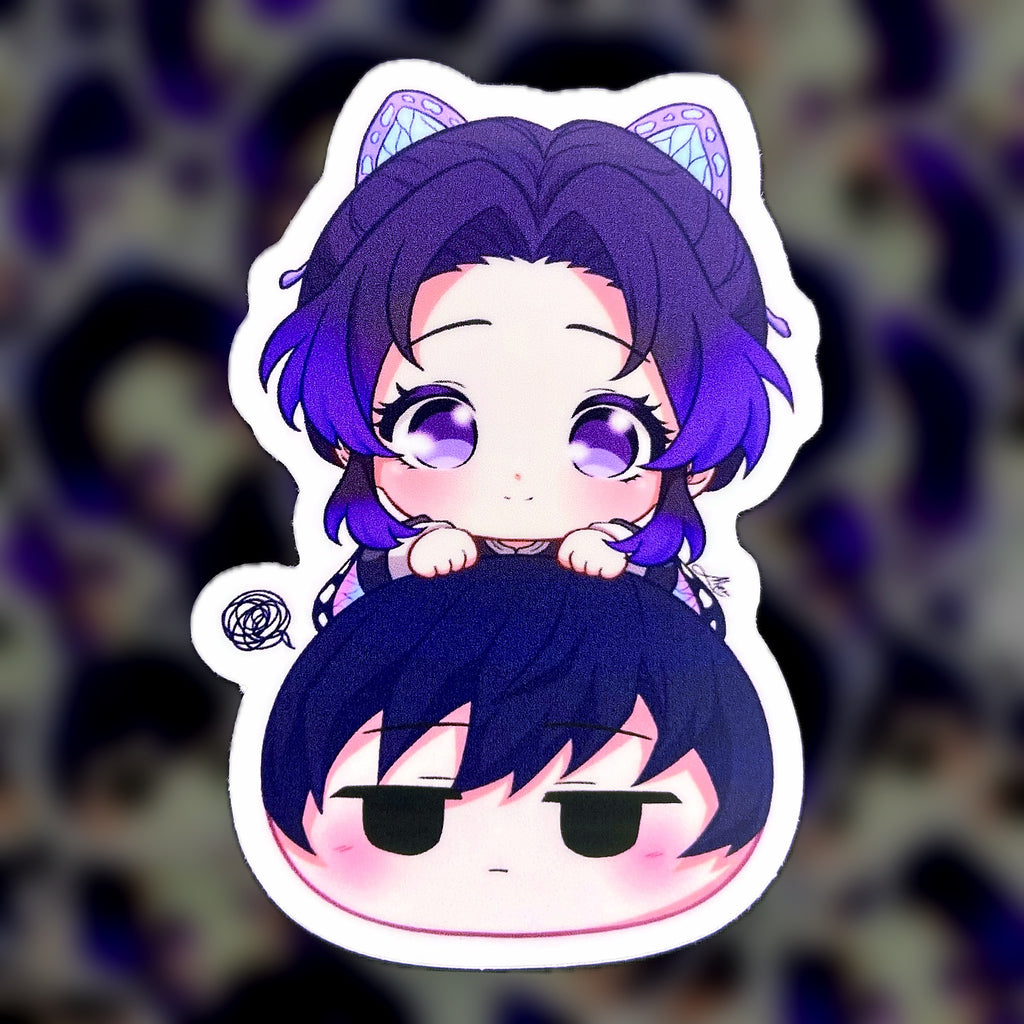 Chibi Shinobu & Giyuu Sticker - Mochi Series