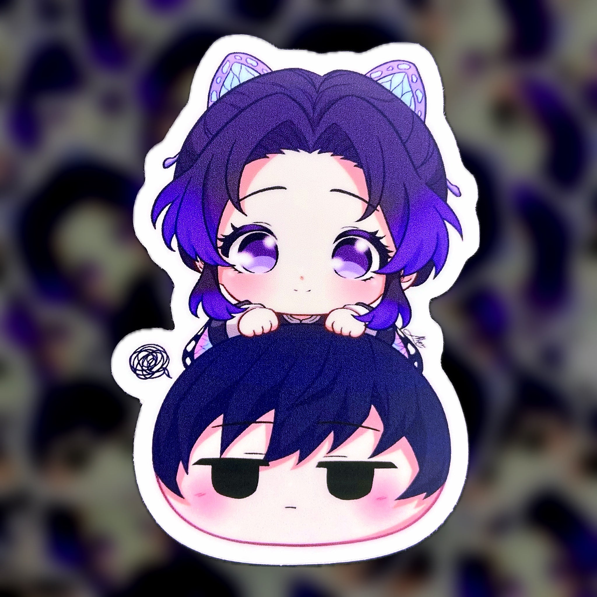 Chibi Shinobu & Giyuu Sticker - Mochi Series