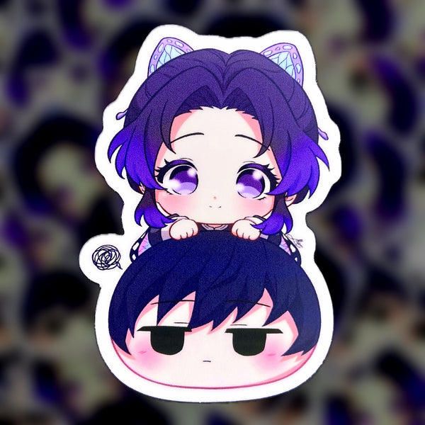Chibi Shinobu & Giyuu Sticker - Mochi Series